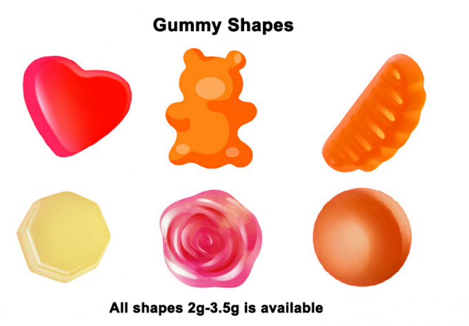 Verschiedene Form-gummiartige Süßigkeit der China-Lieferanten-Halal Gelatine-VitaminD+Calcium+K2