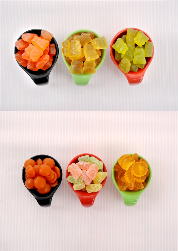 Verschiedene Form-gummiartige Süßigkeit der China-Lieferanten-Halal Gelatine-VitaminD+Calcium+K2