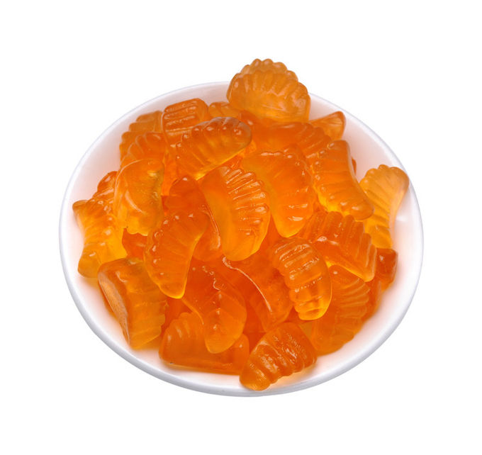 Lustige Form-natürliche gummiartige Vitamine, orange gummiartige Süßigkeit 200g pro Flasche