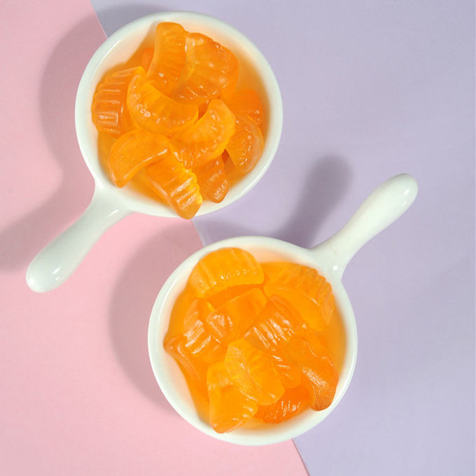 Orange Aroma scherzt gummiartige gummiartige Bonbons des Vitamin-Frucht geformte Halal strengen Vegetariers